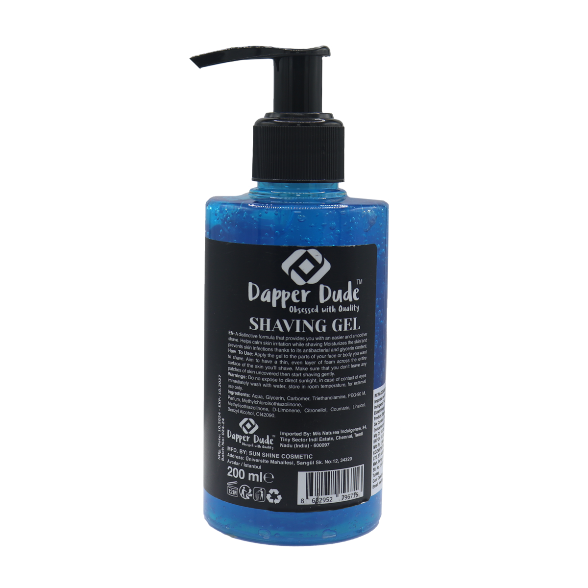 Dapper Dude Cool Fresh Shaving Gel for Men – Smooth, Hydrating, 200ml