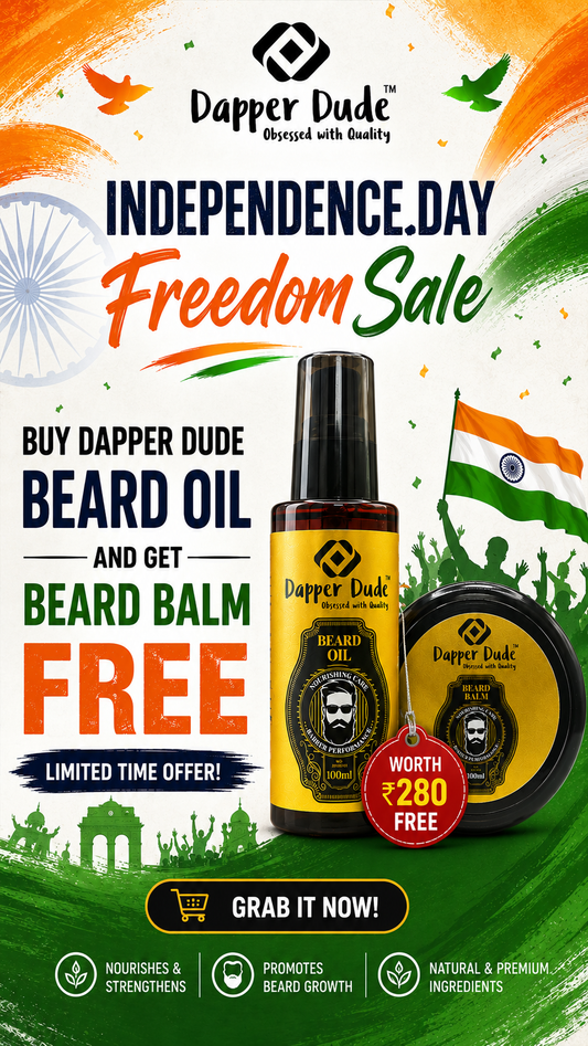 Dapper Dude Beard Oil & Beard Balm Combo for Men - FREEDOM SALE  OFFER