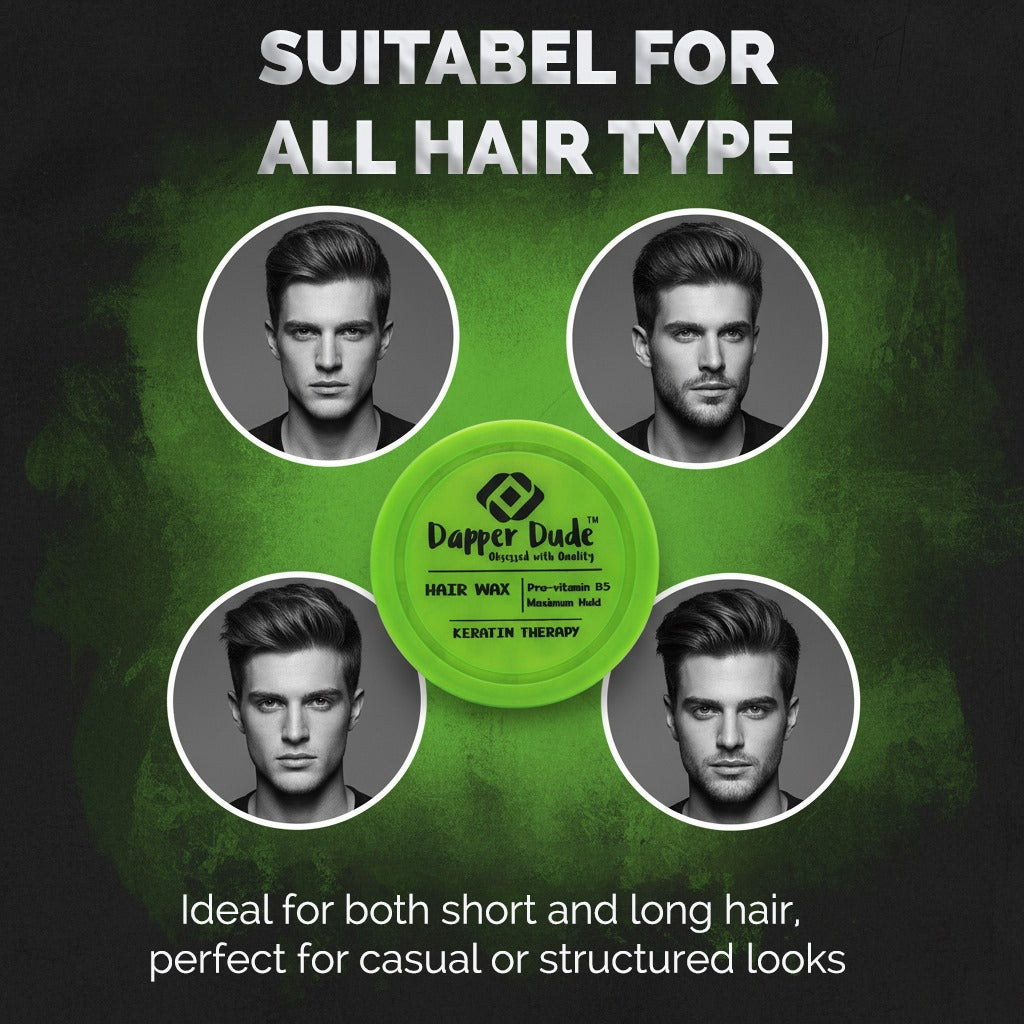 Dapper Dude Beard Oil & Keratin Therapy Hair Wax Combo for Men