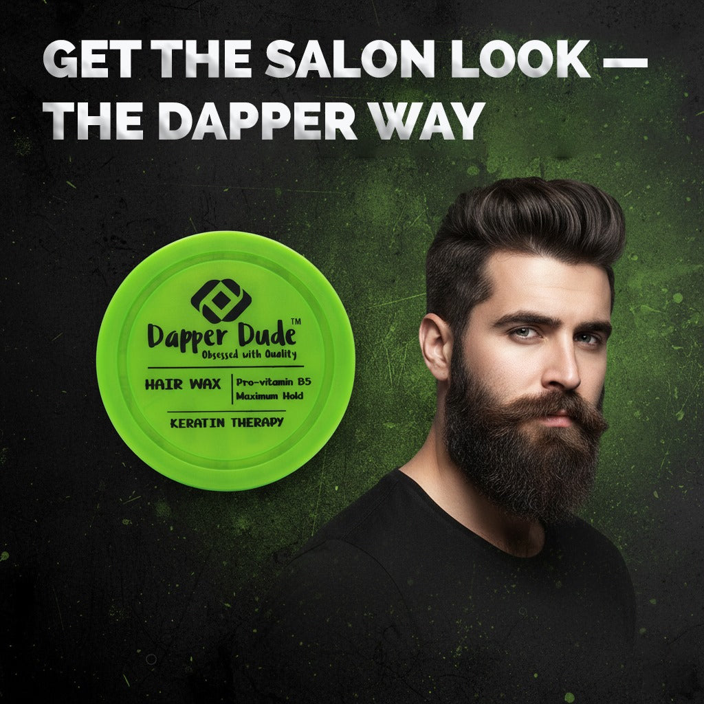 Dapper Dude Beard Oil & Keratin Therapy Hair Wax Combo for Men