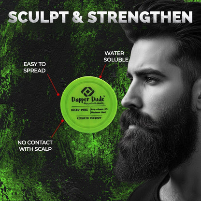 Dapper Dude Beard Oil & Keratin Therapy Hair Wax Combo for Men