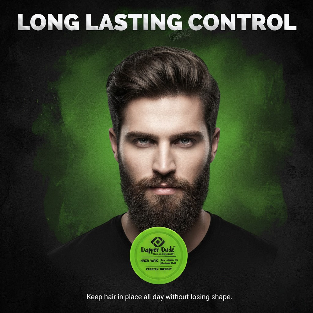 Dapper Dude Beard Oil & Keratin Therapy Hair Wax Combo for Men