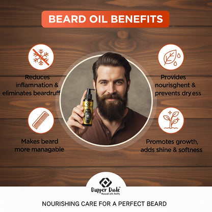 Dapper Dude Beard Oil & Keratin Therapy Hair Wax Combo for Men
