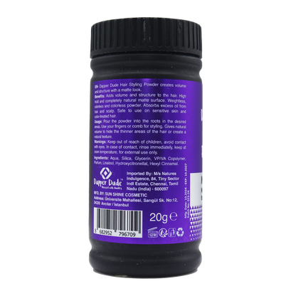 Dapper Dude Hair Styling Powder – Matte Volume & Texture Control (20g)