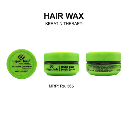 Dapper Dude Hair Wax with Pro-Vitamin B5 & Keratin Therapy – Strong Hold & Shine (150 ml, Made in Turkey)